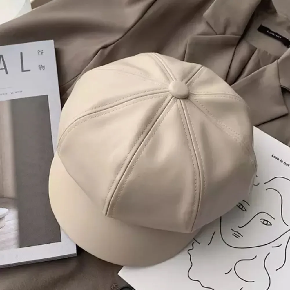 WOMENS NWT CREAM FABRIC NEWSBOY CAP‎